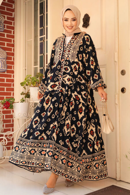 Modest Black Dress For Women 23453S - NEVA STYLE