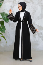 Modest Black Dual Abaya Suit 29126S - 4