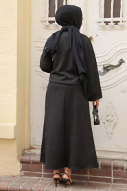 Modest Black Dual Skirted Suit 50941S - 3