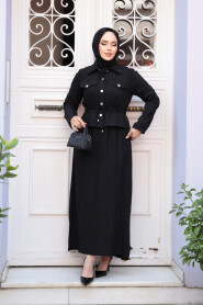Modest Black Dual Suit Dress 44651S - 2