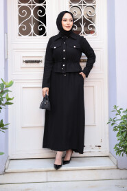 Modest Black Dual Suit Dress 44651S - 1
