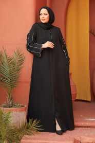 Modest Black Dubai Abaya 2634S - 1