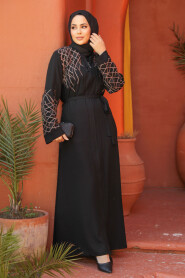 Modest Black Dubai Abaya 29109S - 2