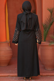 Modest Black Dubai Abaya 29109S - 4