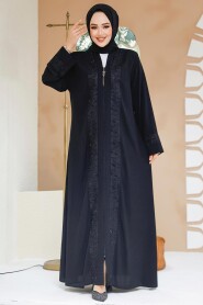 Modest Black Dubai Abaya 29112S - 2