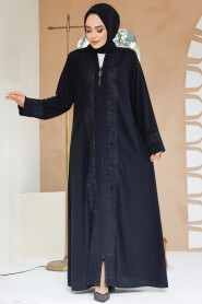 Modest Black Dubai Abaya 29112S 