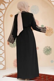 Modest Black Dubai Abaya 29114S - 3