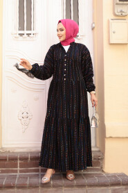 Modest Black Eid Dress 103016S - 2