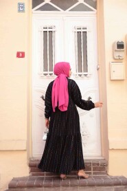Modest Black Eid Dress 103016S - 3