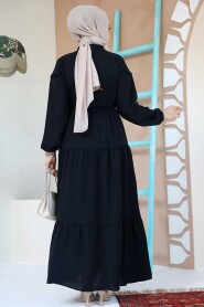 Modest Black Eid Dress 10334S - 4