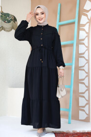 Modest Black Eid Dress 10334S - 2