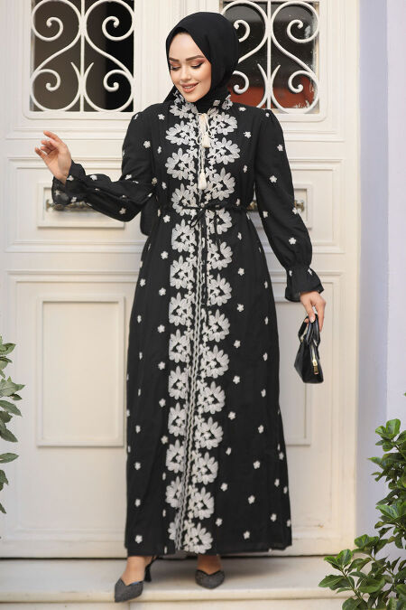 Modest Black Eid Dress 13503S - NEVA STYLE