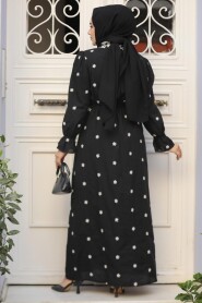 Modest Black Eid Dress 13503S - 3