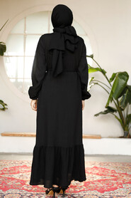 Modest Black Eid Dress 23181S - 4
