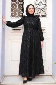 Modest Black Eid Dress 23262S 