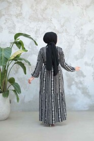 Modest Black Eid Dress 23921S - 3