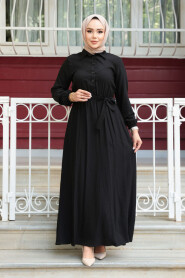 Modest Black Eid Dress 7238S - 2