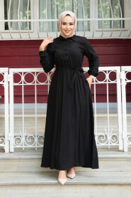 Modest Black Eid Dress 7238S - 3