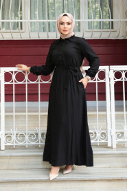 Modest Black Eid Dress 7238S - 4