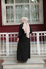 Modest Black Eid Dress 7238S - 5