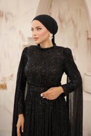 Modest Black Engagement Dress 47551S - 2