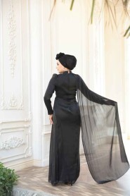  Modest Black Engagement Dress 5296S - 4