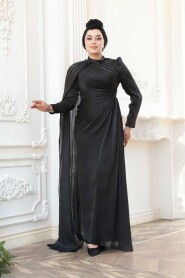  Modest Black Engagement Dress 5296S - 2