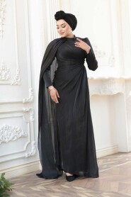  Modest Black Engagement Dress 5296S - 1