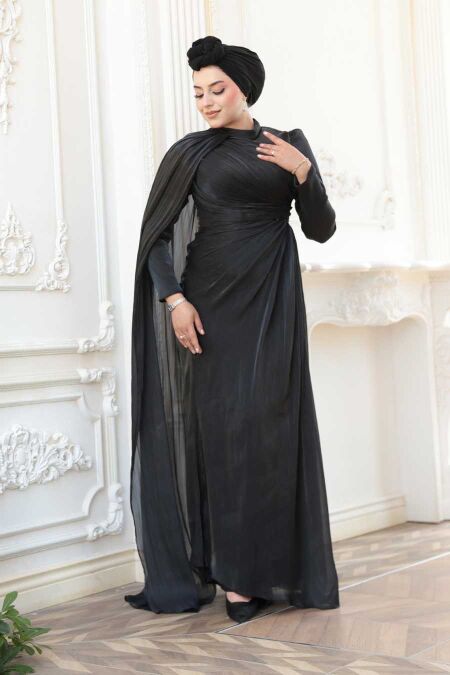  Modest Black Engagement Dress 5296S - NEVA STYLE
