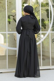 Modest Black Evening Dress 25888S - 4