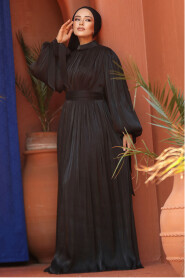 Modest Black Evening Dress 25890S - 2