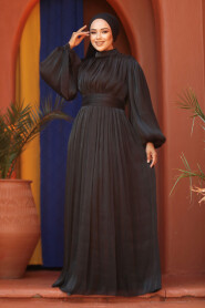 Modest Black Evening Dress 25890S - 3