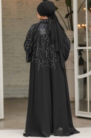 Modest Black Evening Dress 25903S - 5