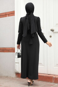 Modest Black Evening Dress 30014S - 4