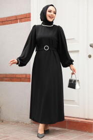 Modest Black Evening Dress 30031S - 2