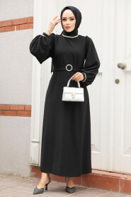 Modest Black Evening Dress 30031S - 3