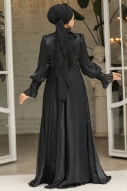 Modest Black Evening Dress 48051S - 4