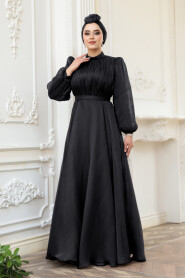 Modest Black Evening Dress 51072S 