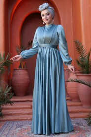 Modest Almond Green Evening Gown 23821CY - 2