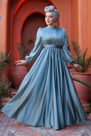 Modest Almond Green Evening Gown 23821CY - 1