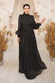 Modest Black Evening Gown 44081S - 1