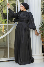 Modest Black Evening Gown 44081S - 1