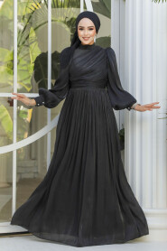 Modest Black Evening Gown 44081S - 3