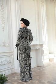 Modest Black Evening Gown 52554S - 6