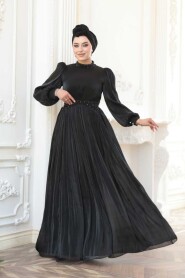 Modest Black Evening Gown 52751S - 1
