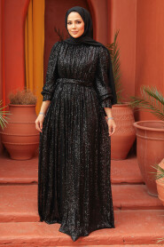 Modest Black Evening Gown With Long Sleeve 44961S 