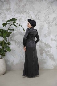 Modest Black Evening Long Dress 50481S - 4