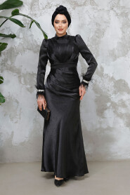 Modest Black Evening Long Dress 50481S - 2