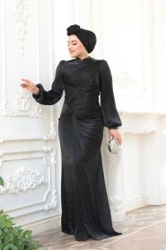 Modest Black Evening Long Dress 50781S 