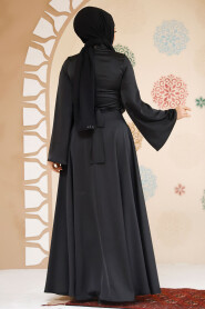 Modest Black Evening Long Sleeve Dress 6157S - 3